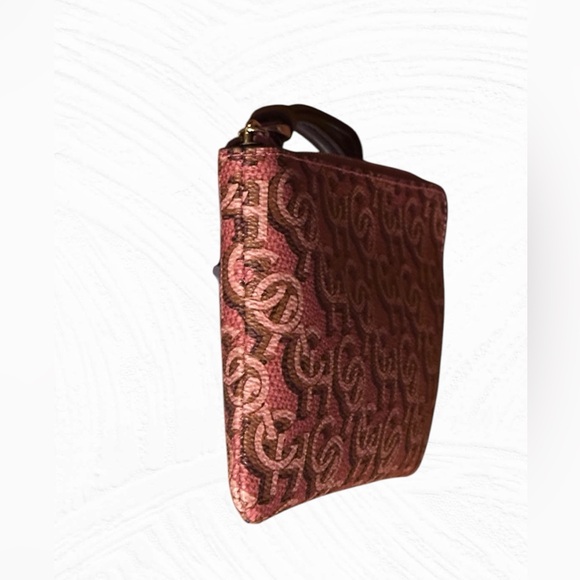 Coach Women’s Small Corner Zip Wristlet with Coach Monogram Print | Rouge - Picture 13 of 16